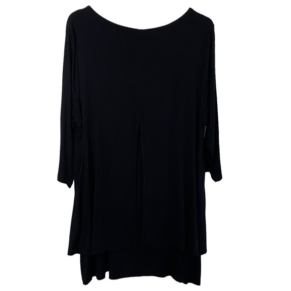 KAREN KANE - DARK BLACK BLOUSE ADORNED WITH TINY SEQUINS, 2 LAYERED- EXC COND B5 - Picture 7 of 15